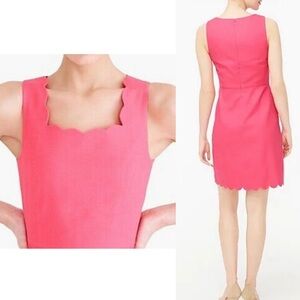 J Crew Basketweave Scallop Edge Spring Easter Wedding Dress in Neon Primrose 4